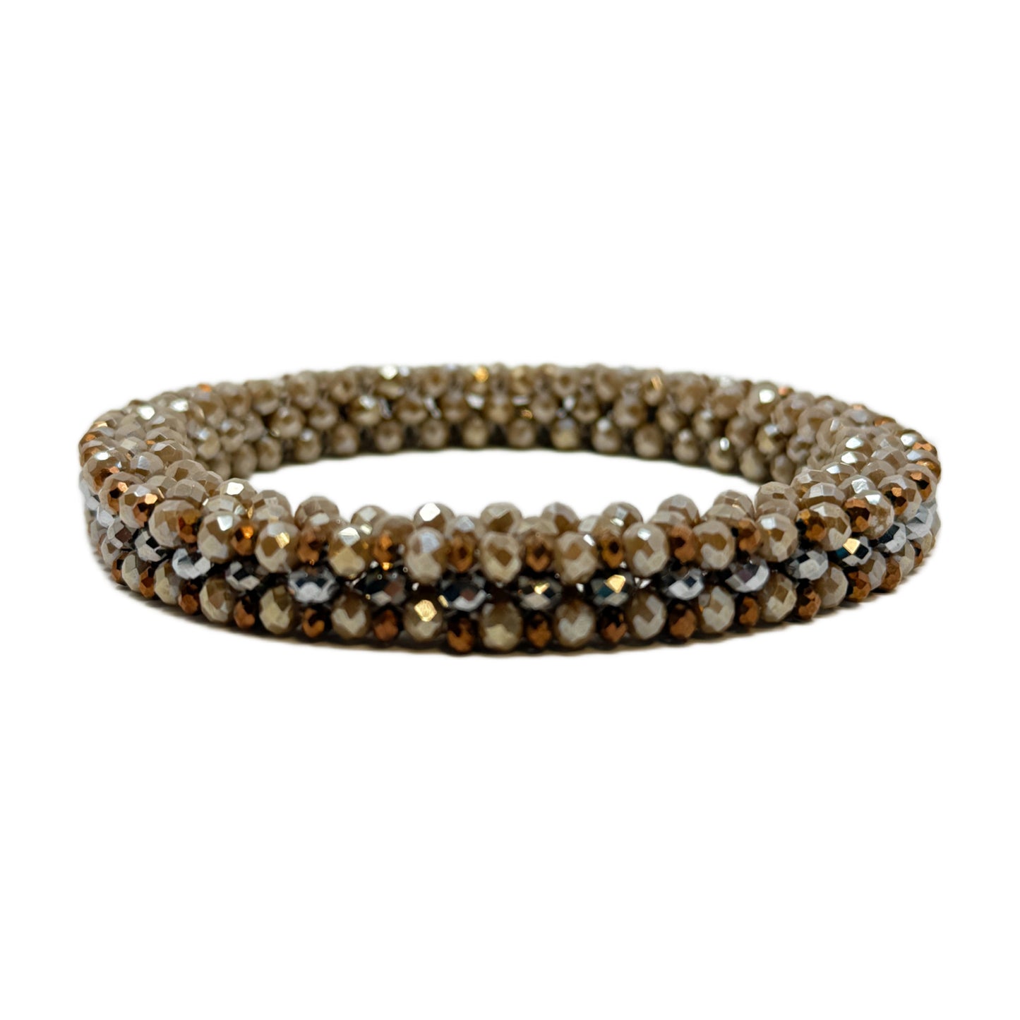 Beadsong Jewelry Bangle Bracelet, Taupe/Bronze
