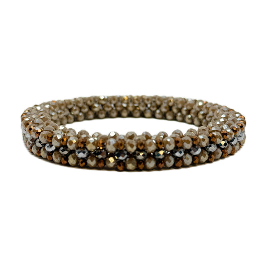Beadsong Jewelry Bangle Bracelet, Taupe/Bronze