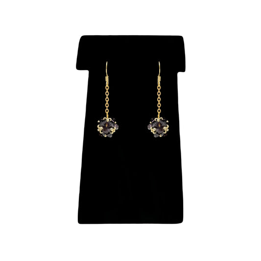Beadsong Jewelry Purple Crystal Ball Drop Earrings, Gold
