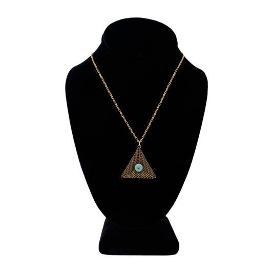 Beadsong Jewelry Large Triangle Necklace, Aventurine
