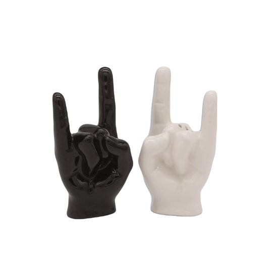 Rock Hand Salt & Pepper Shakers