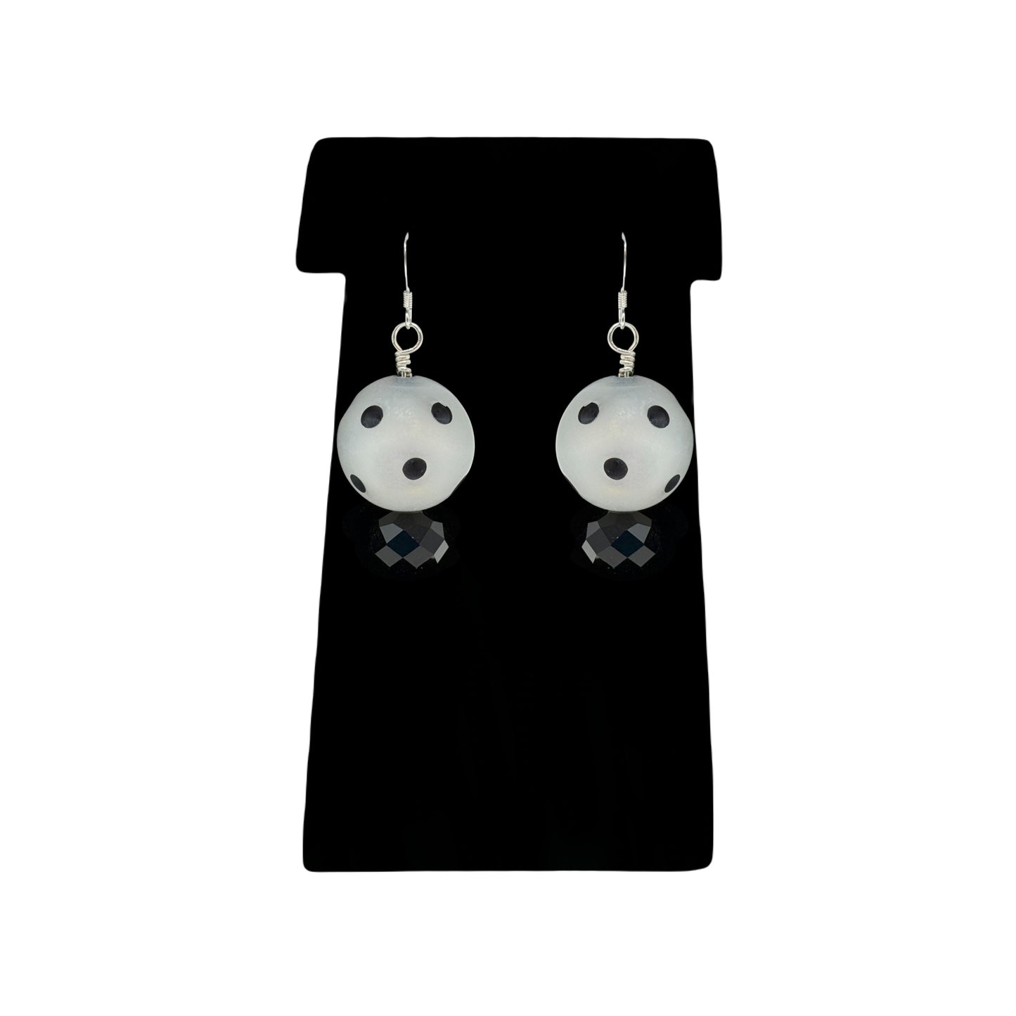 Beadsong Jewelry Vintage Polka Dot Beads Earrings, Black