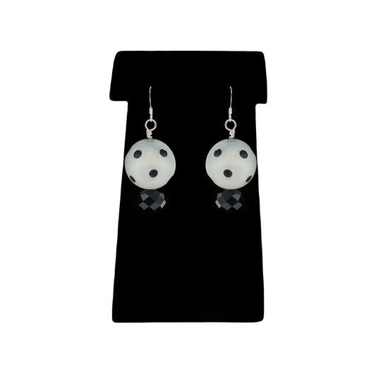 Beadsong Jewelry Vintage Polka Dot Beads Earrings, Black
