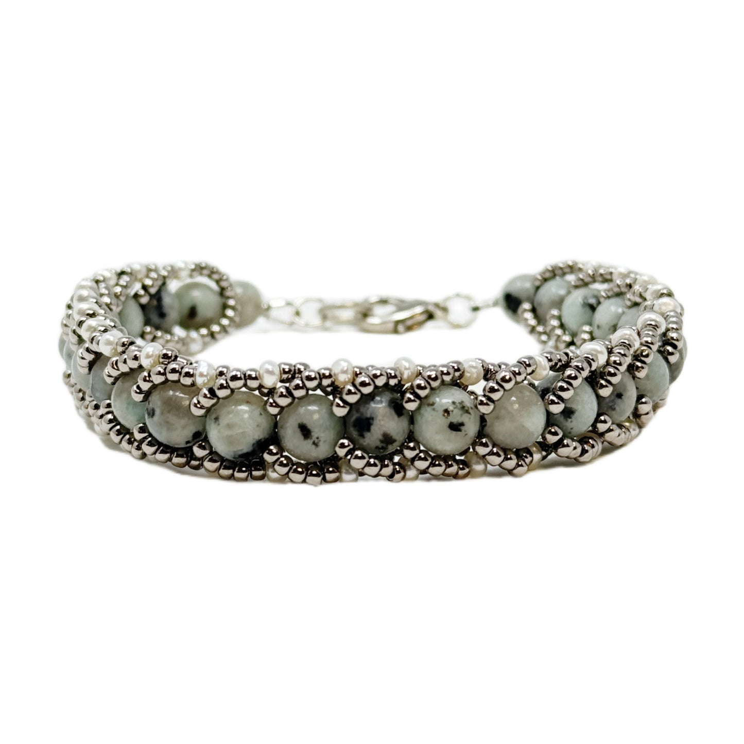 Beadsong Jewelry Flat Spiral Bracelet, Agate