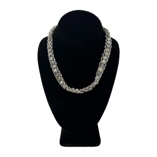 Beadsong Jewelry Flat Spiral Necklace, Agate