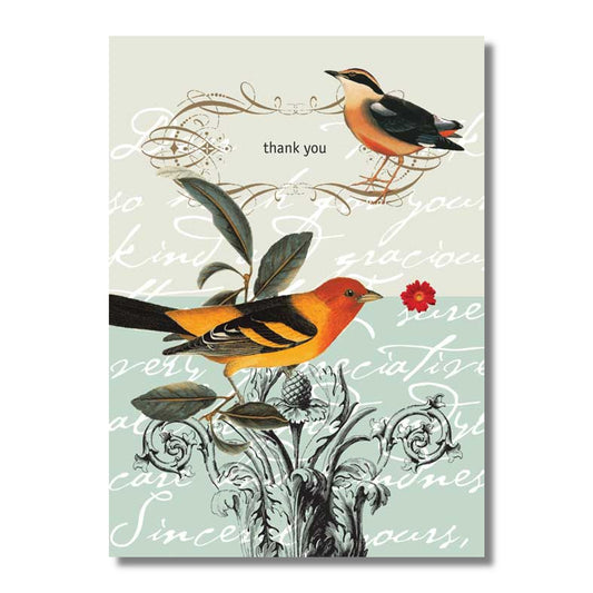 Thank You Card — Orange Birds