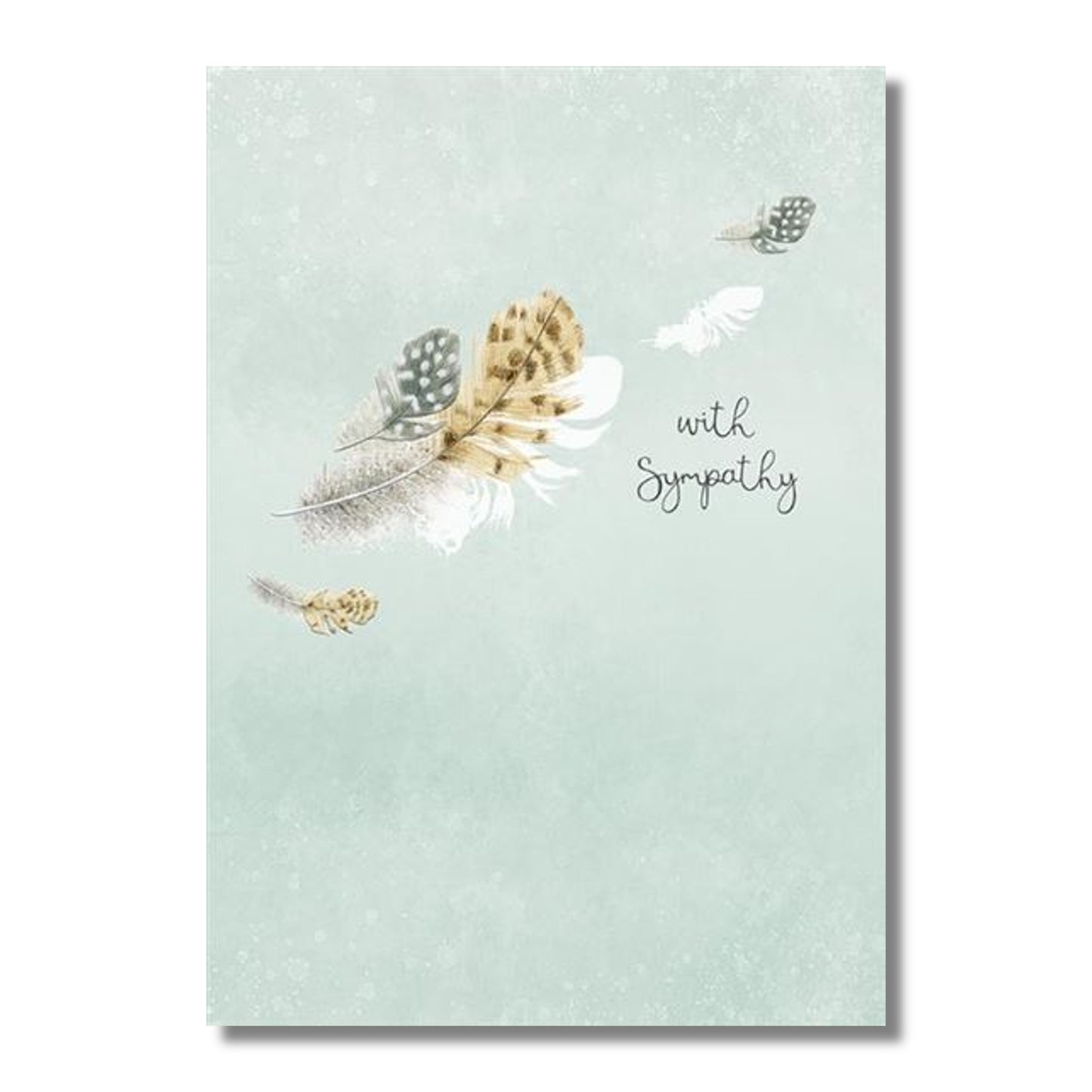 Sympathy Card — Seafoam Feathers