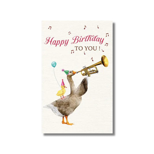Birthday Card — Trumpeting Goose