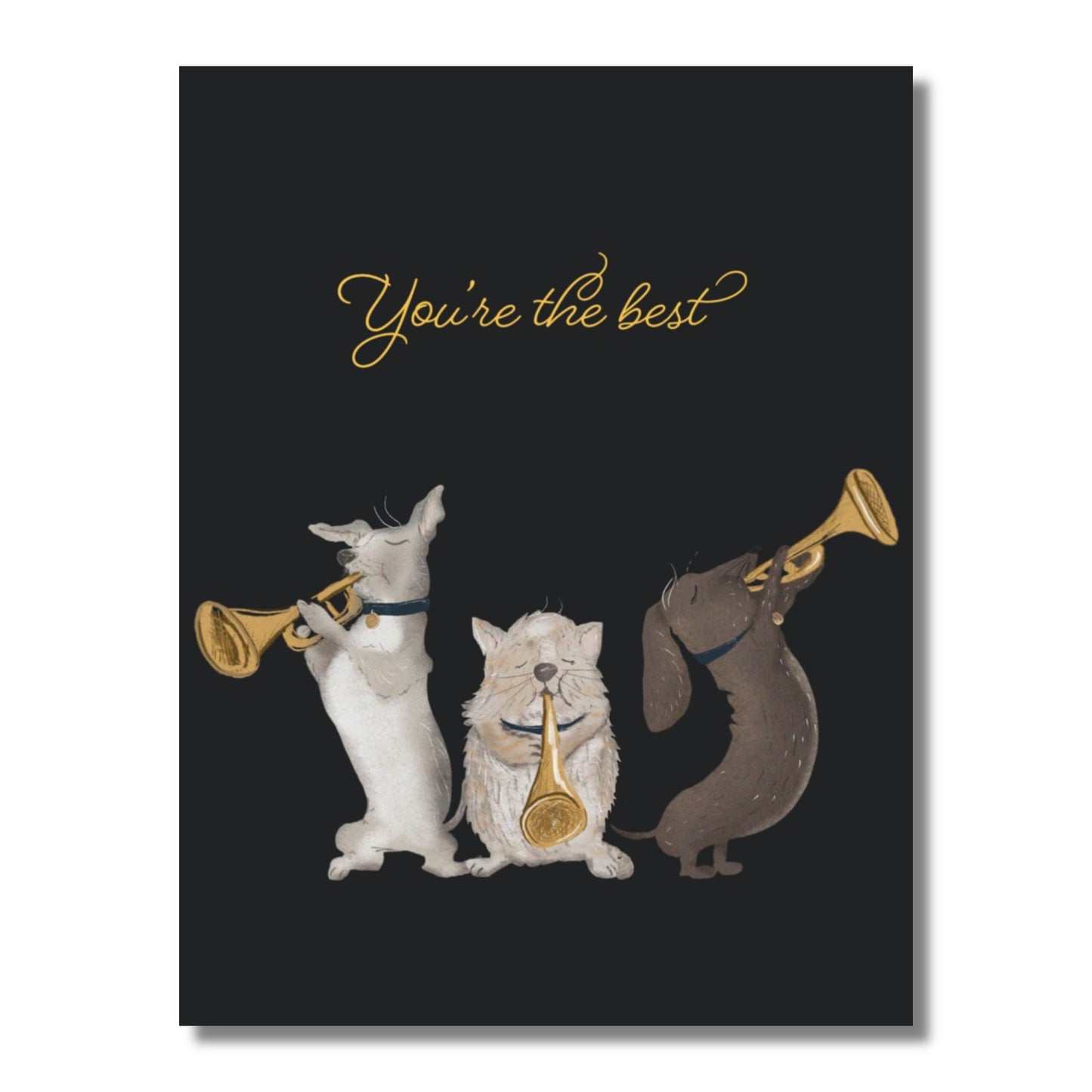 Friendship Card — Little Animals with Trumpets