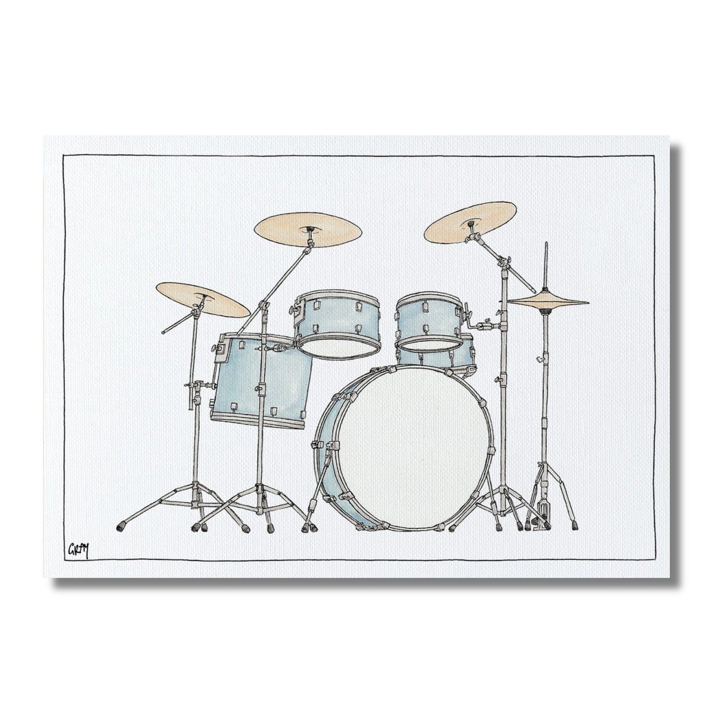 Blank Card — Drum Set Illustration