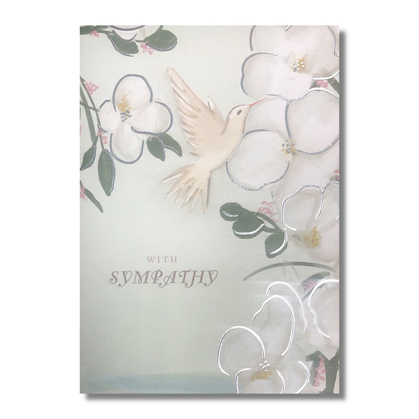 Sympathy Card — Dove & Flowers