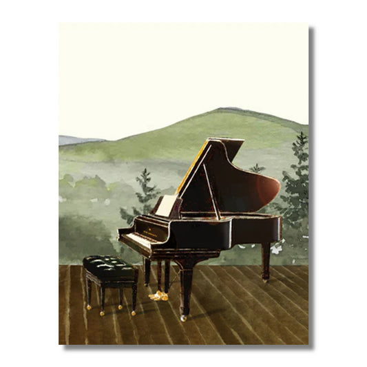 Blank Card — Grand Piano in the Mountains