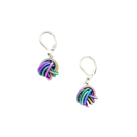 Piano Wire Knot Earrings, Multicolor