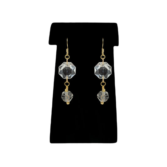 Beadsong Jewelry Chandelier Double Drop Earrings, Gold