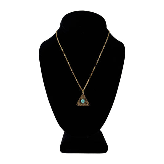 Beadsong Jewelry Small Triangle Necklace, Aventurine