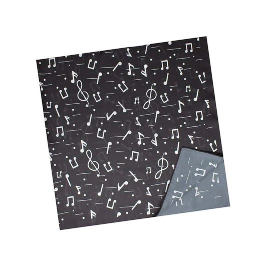 Modern Music Notes Square Scarf, Black