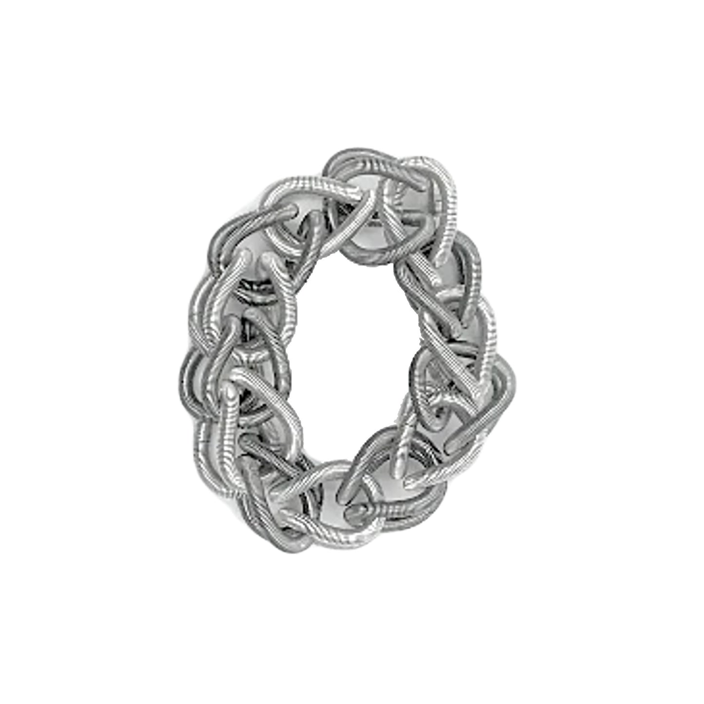 Piano Wire Chain Link Bracelet, Silver & Slate