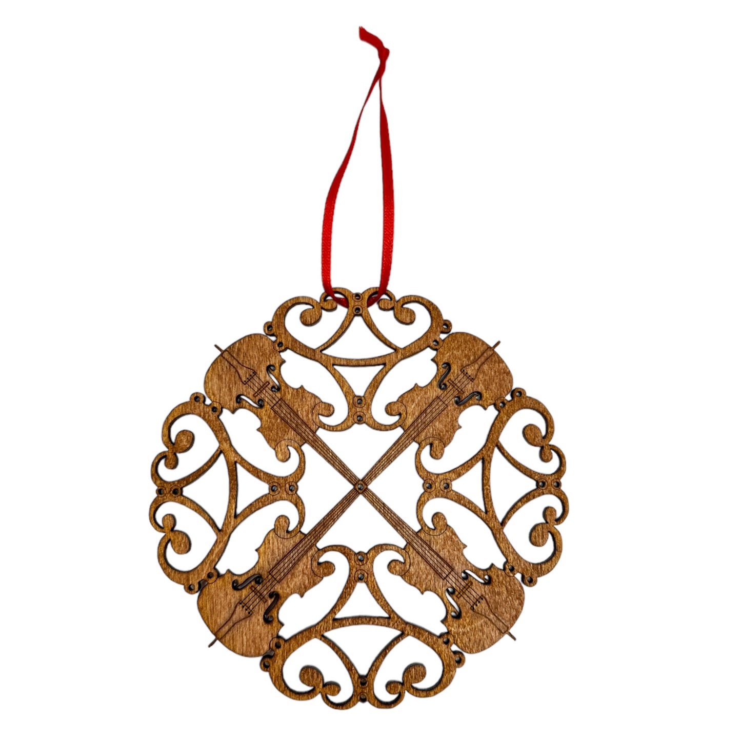 Cellos & Bass Clefs Snowflake Ornament