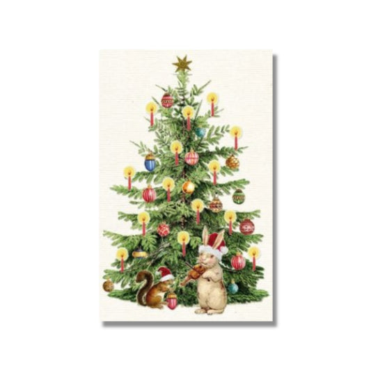 Christmas Card — Rabbit Playing the Violin