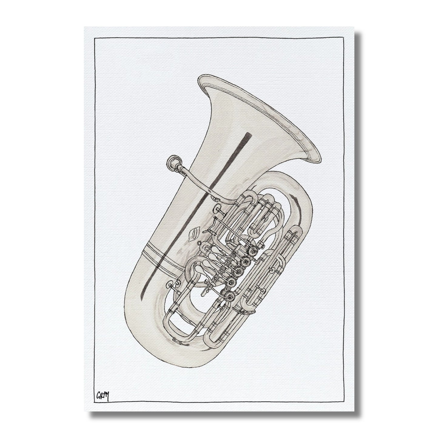 Blank Card — Tuba Illustration