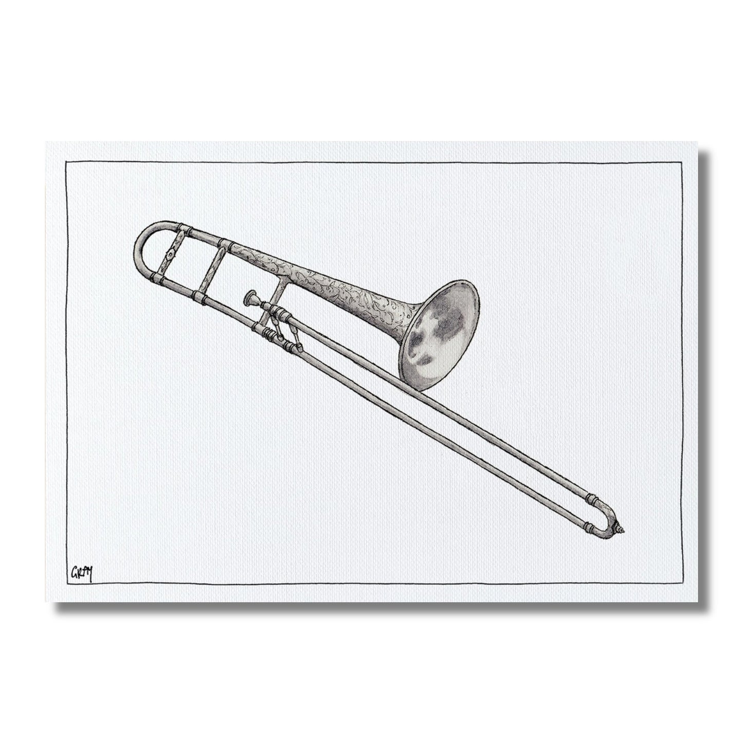 Blank Card — Trombone Illustration