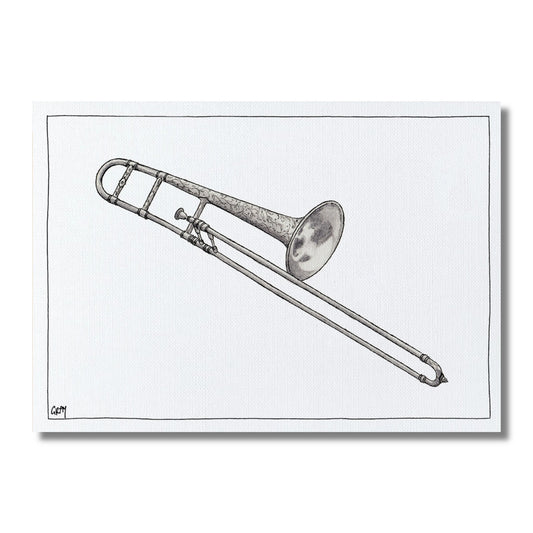 Blank Card — Trombone Illustration