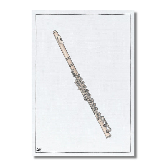 Blank Card — Flute Illustration