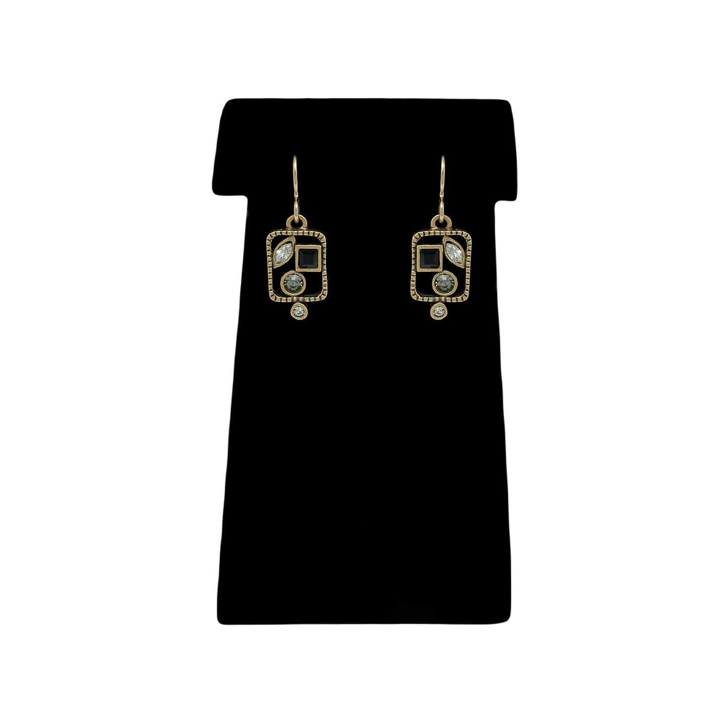 Patricia Locke Celebration Earrings in Gold Black & White