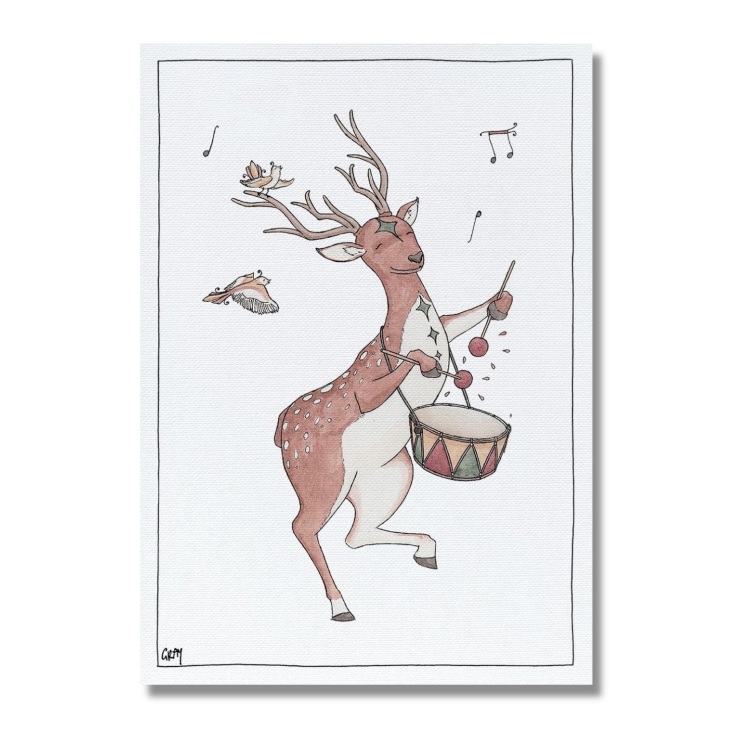 Holiday Card — Reindeer Drummer