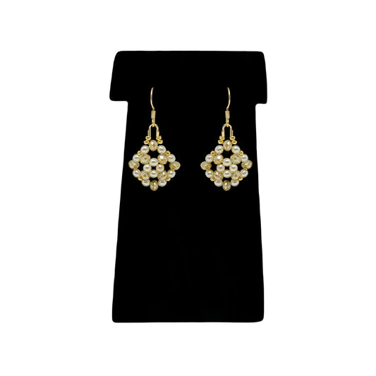 Beadsong Jewelry Iridescent Crest Earrings, Gold