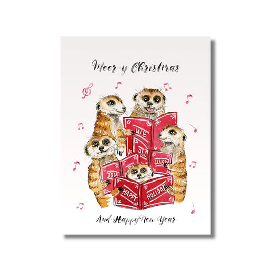 Christmas Card — Caroling Meerkats