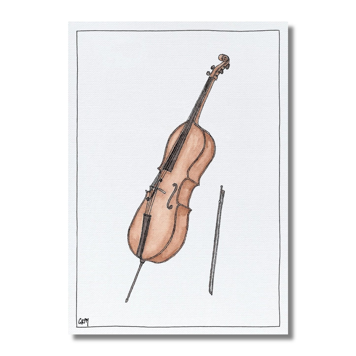 Blank Card — Cello Illustration