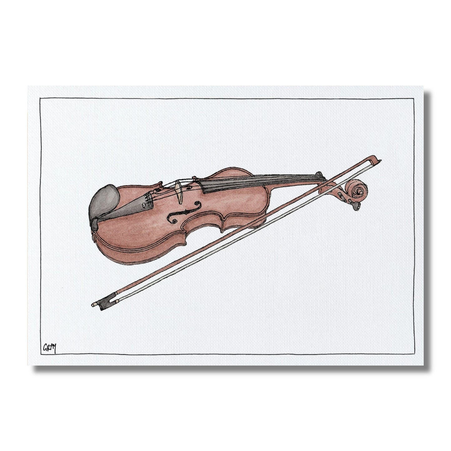 Blank Card — Violin Illustration