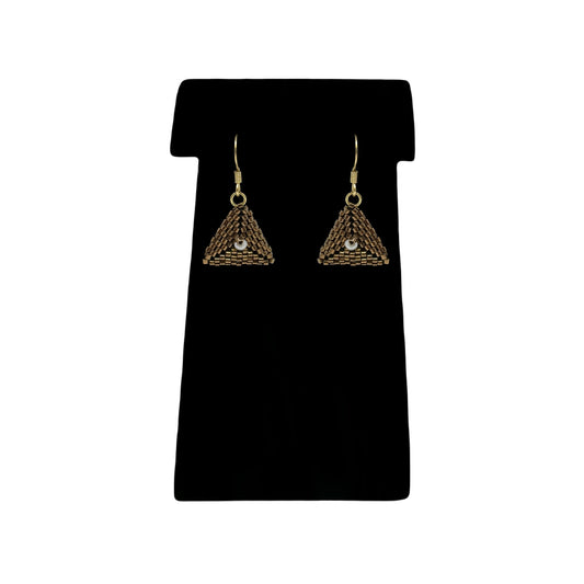 Beadsong Jewelry Triangle Earrings, Pearl