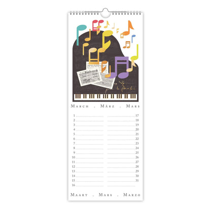 Musical Instruments Birthday Calendar, Narrow