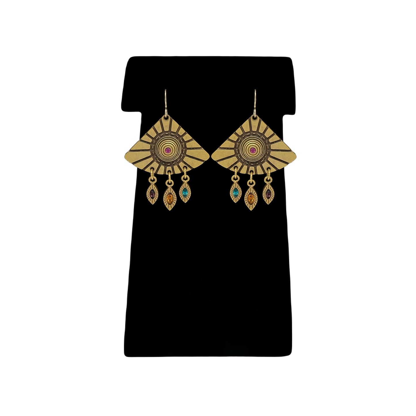 Patricia Locke Fan Earrings in Gold Multi