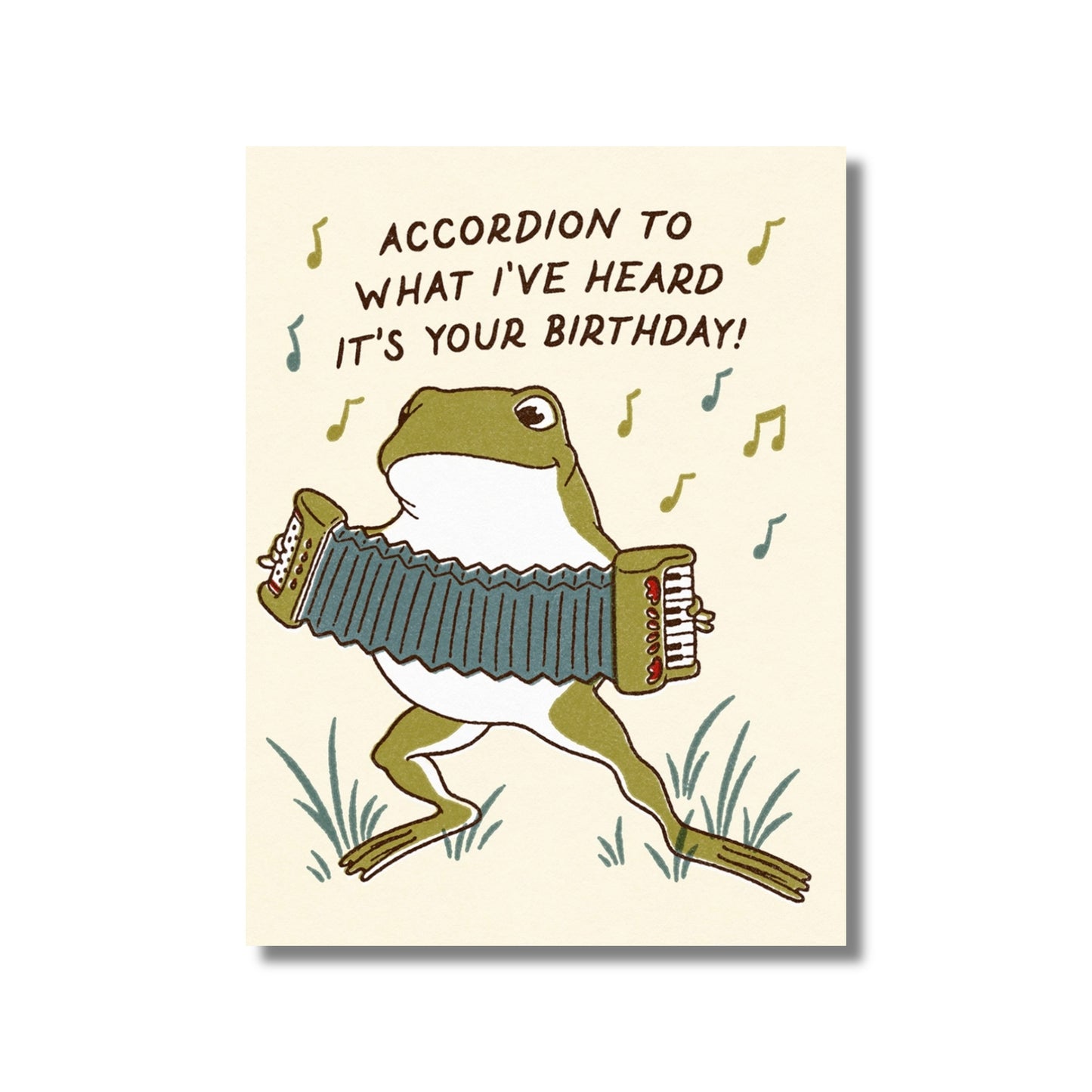 Birthday Card — Frog Playing Accordion