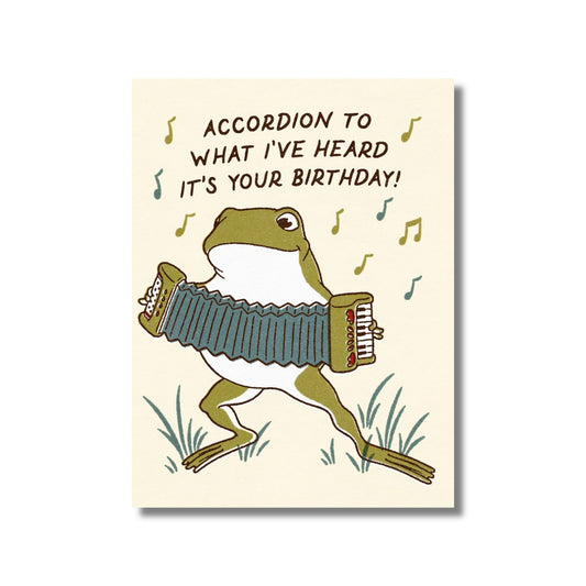 Birthday Card — Frog Playing Accordion