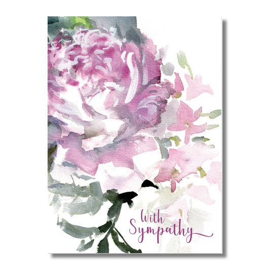 Sympathy Card — Pink Peony