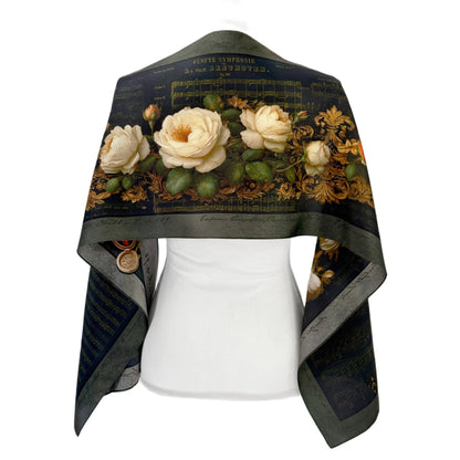 Beethoven & Flowers Silk Scarf