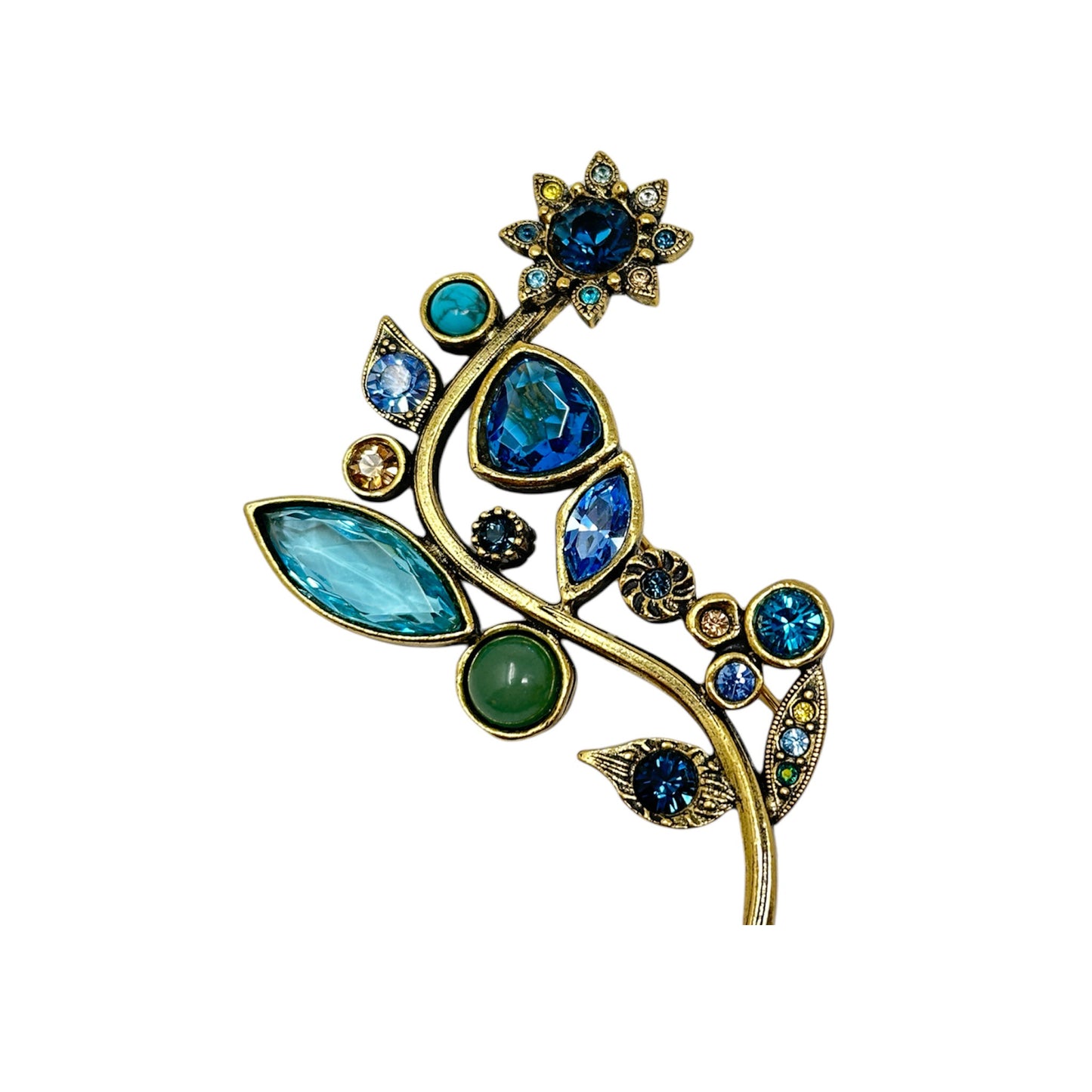 Patricia Locke Sunflower Brooch in Gold Ciel Bleu