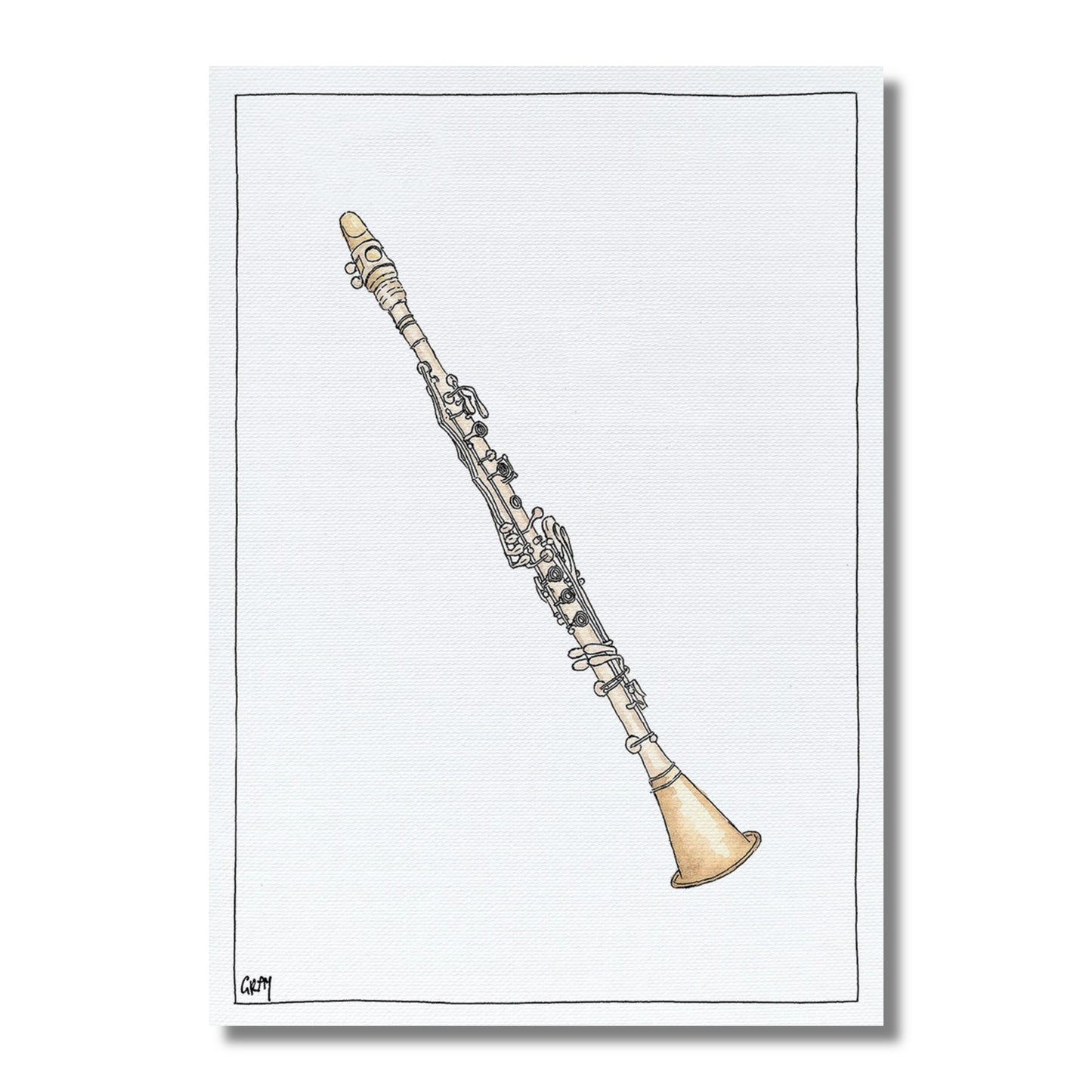 Blank Card — Clarinet Illustration