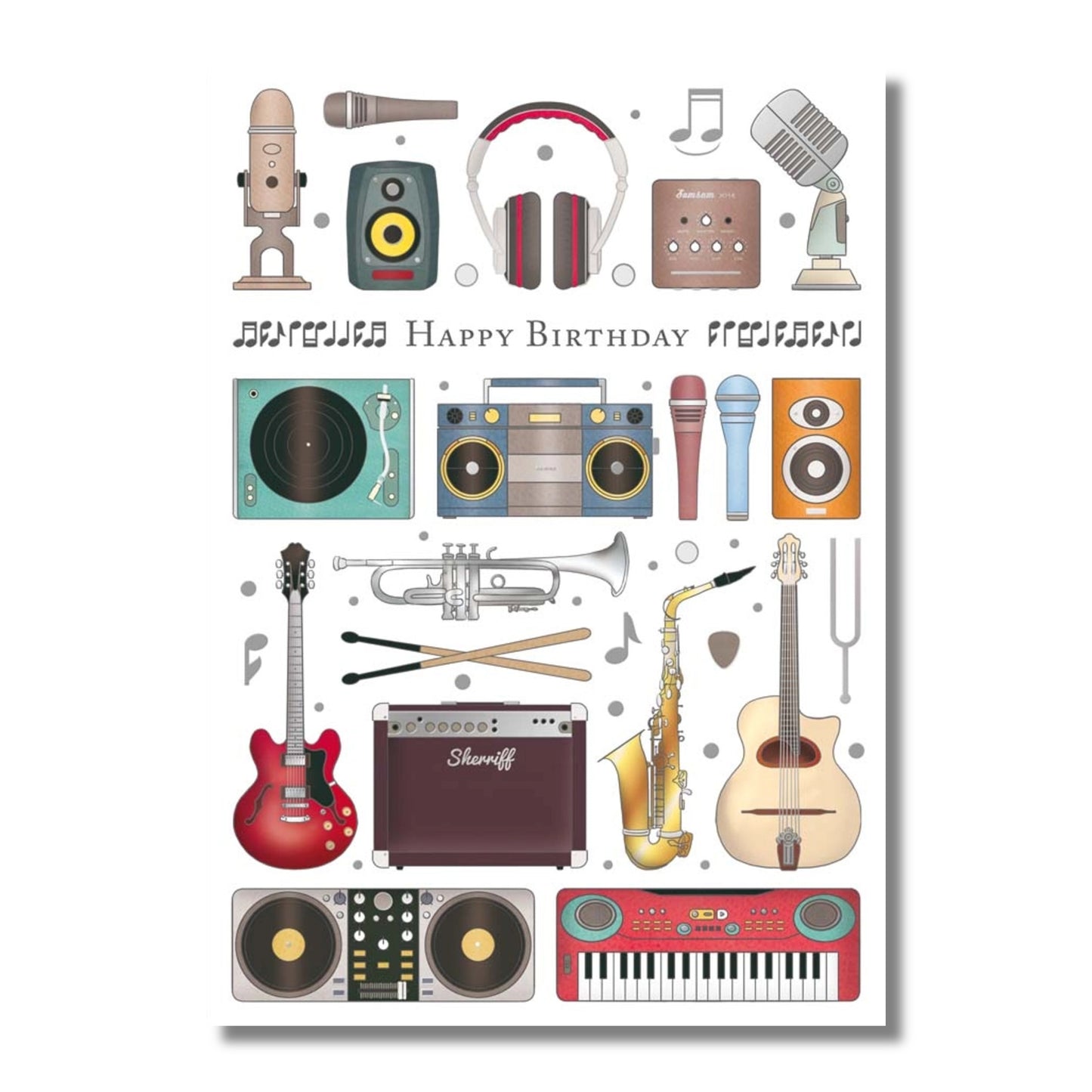 Birthday Card — Musical Equipment
