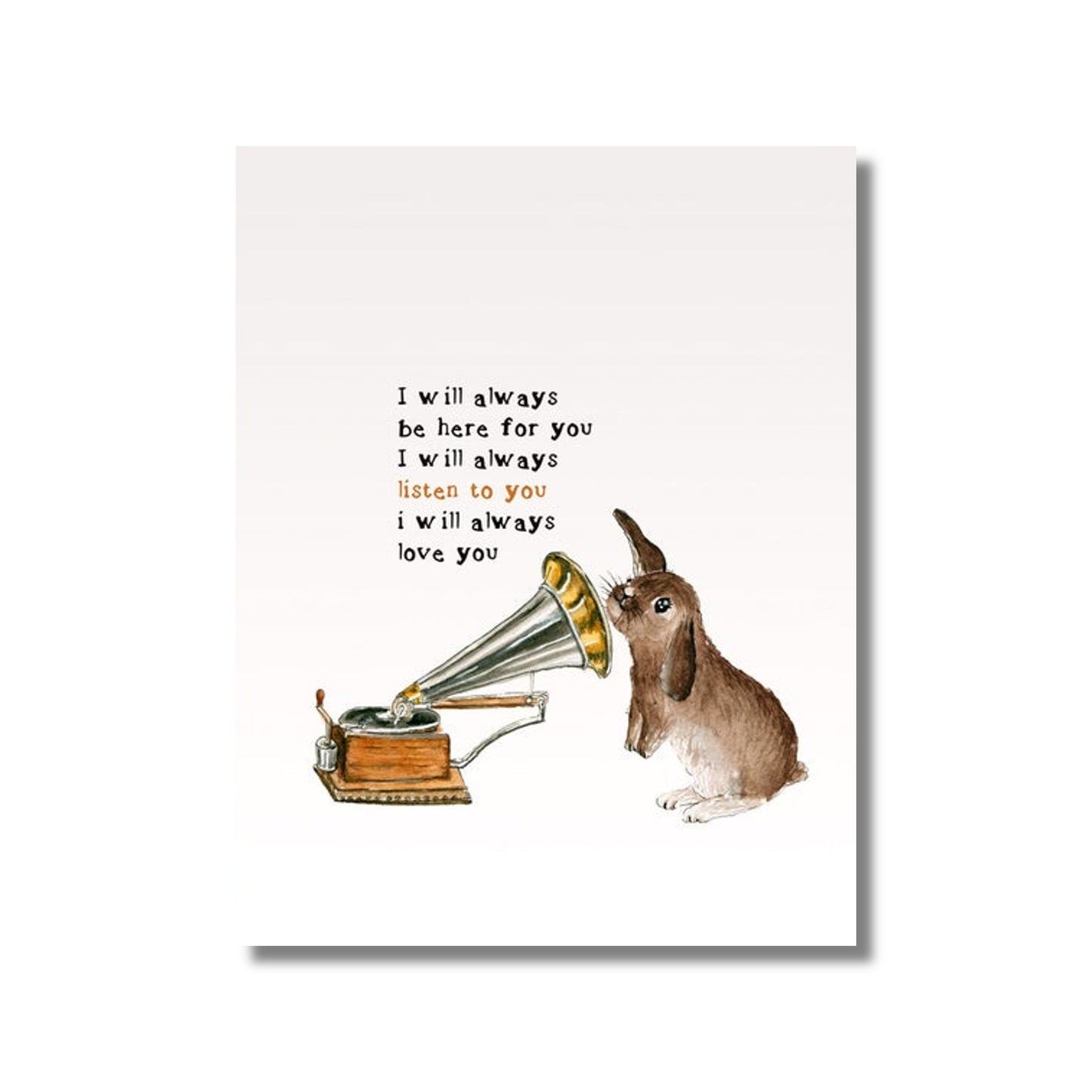 Love Card — Rabbit with Gramophone