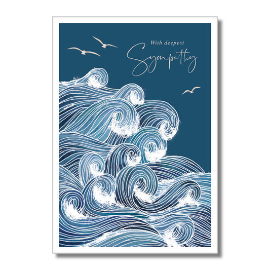 Sympathy Card — Deep Blue Waves