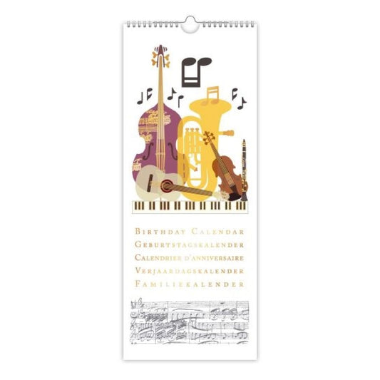 Musical Instruments Birthday Calendar, Narrow