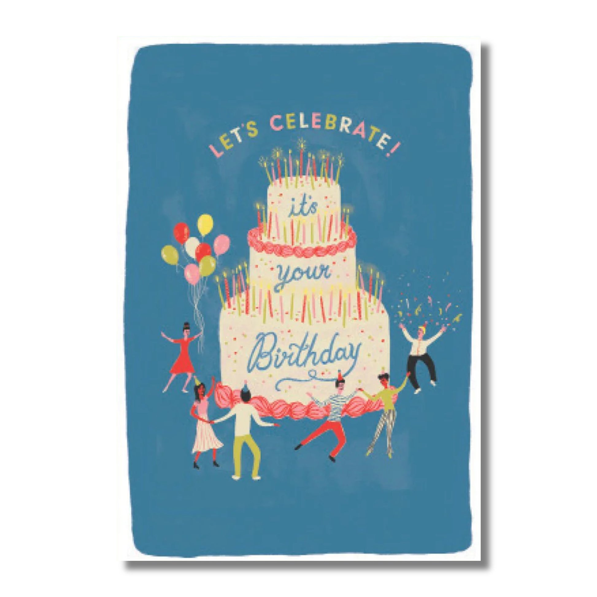 Birthday Card — Dancing Around a Cake