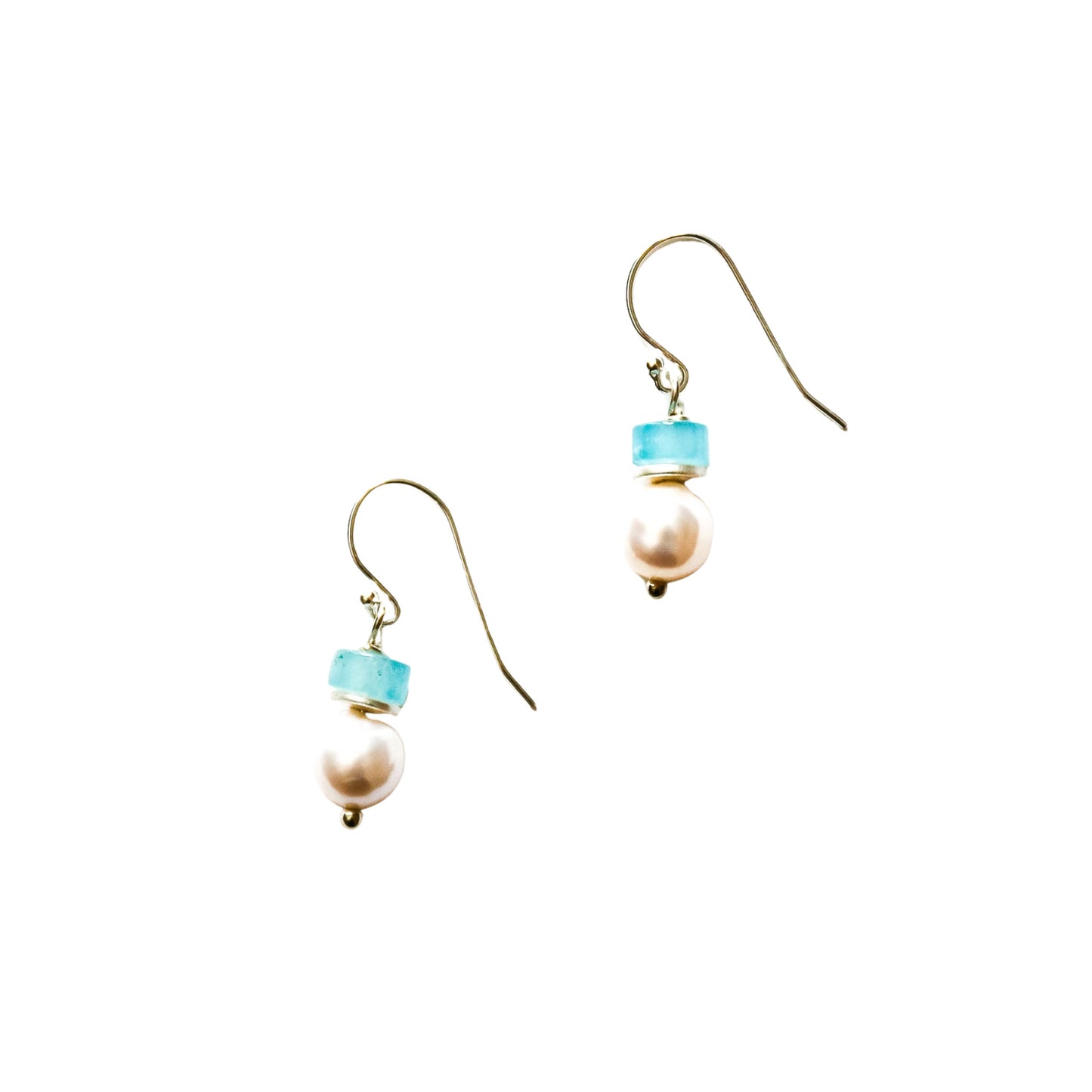 Aqua Quartz Dangle Earrings