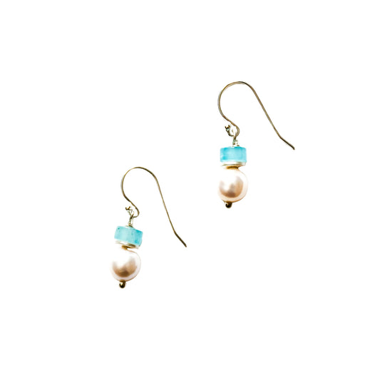 Aqua Quartz Dangle Earrings
