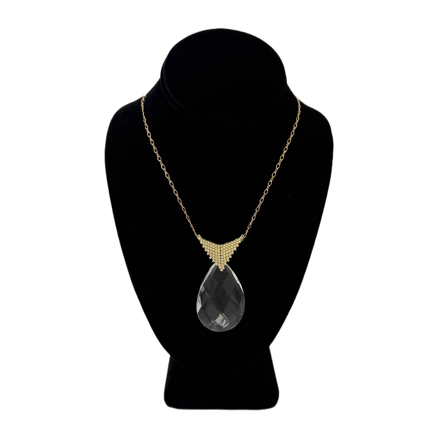 Beadsong Jewelry Chandelier Teardrop Necklace, Gold Large